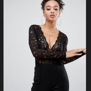 Boohoo lunge long sleeved laced bodysuit